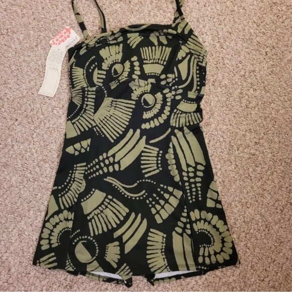 Free People Seea Selezza Bolinas Surf One-piece SwimSuit build-in shorts size S - Picture 3 of 6